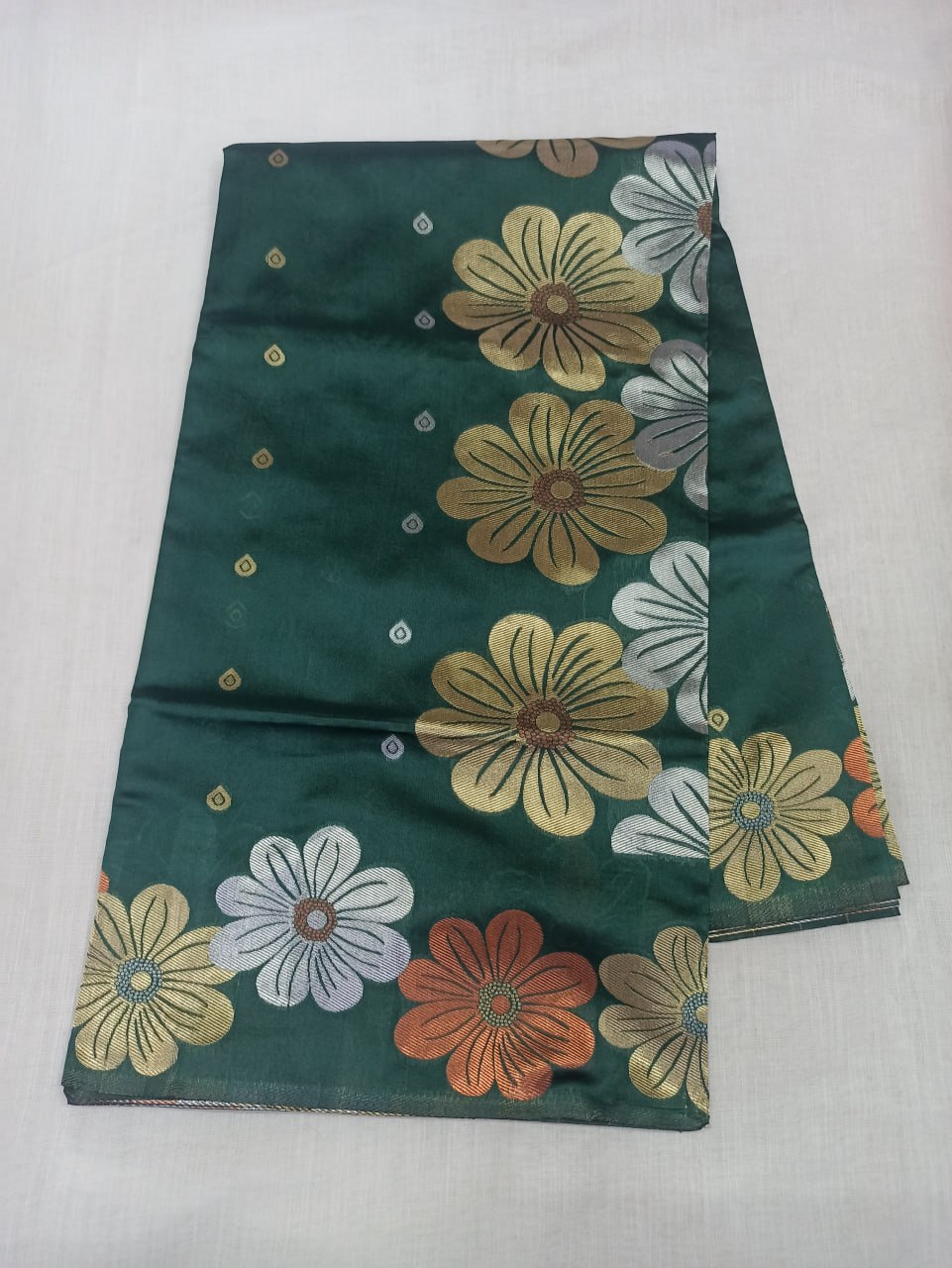 Green Floral Embroidered Saree with Blouse