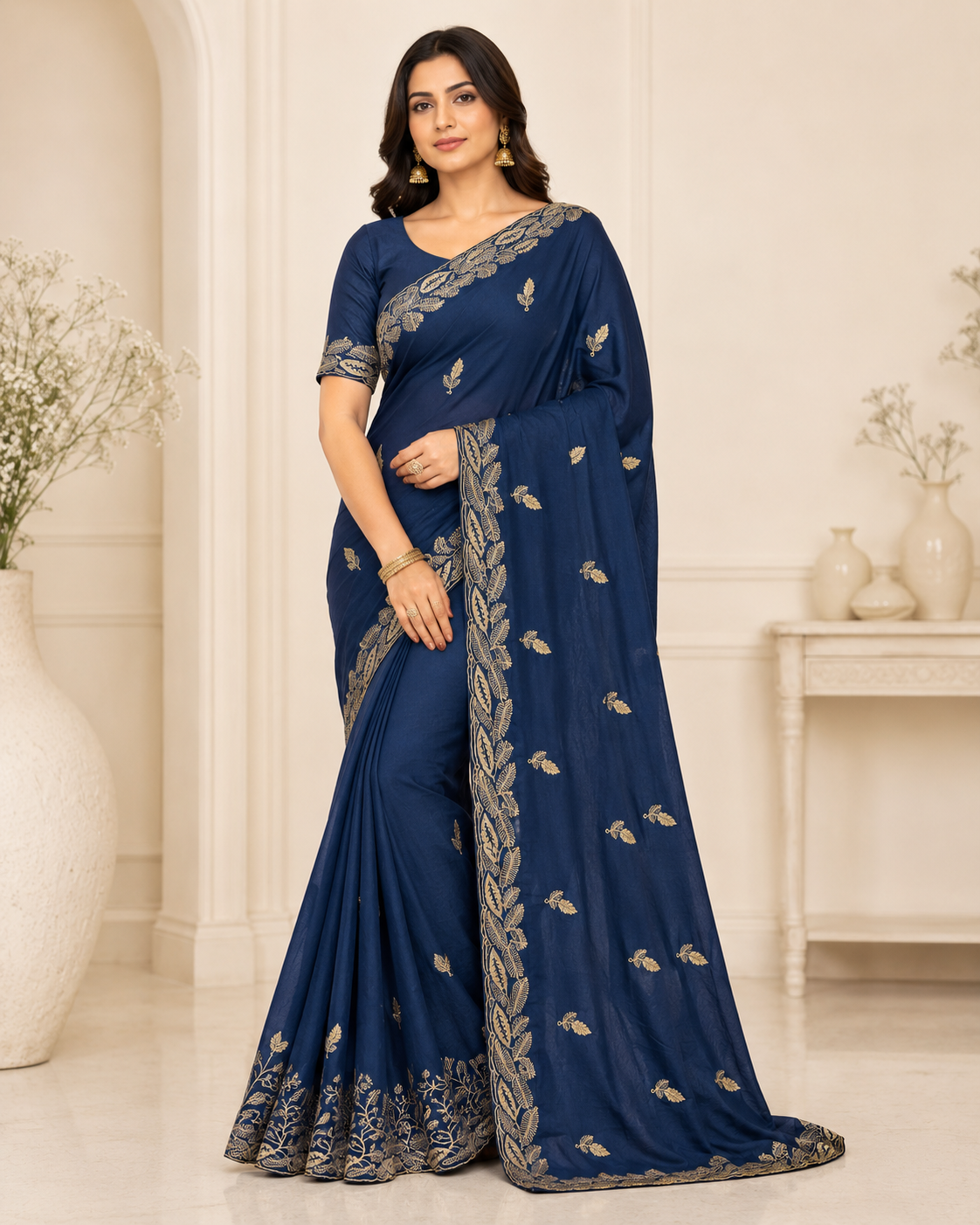 Sonakshi Star Georgette Embroidered Saree with Designer Blouse | Elegant Daily & Party Wear Saree