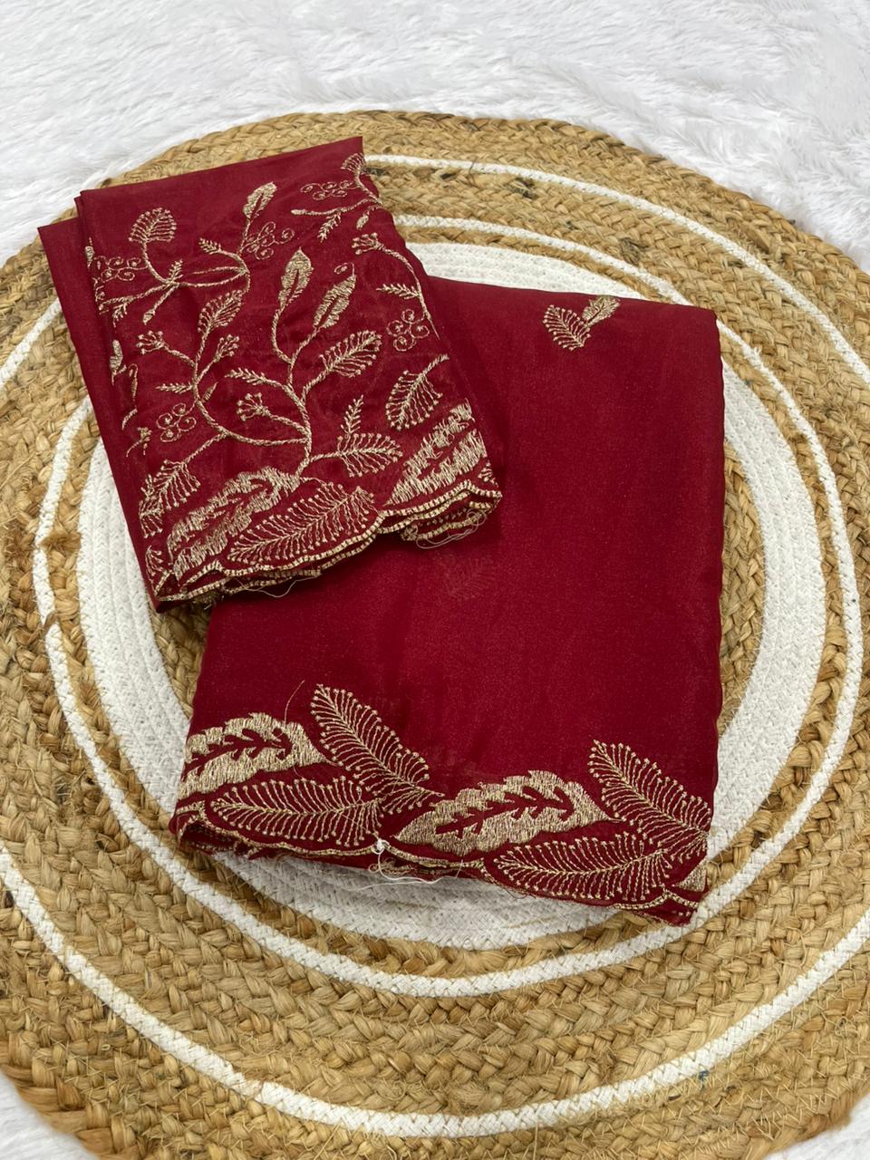 Sonakshi Star Georgette Embroidered Saree with Designer Blouse | Elegant Daily & Party Wear Saree