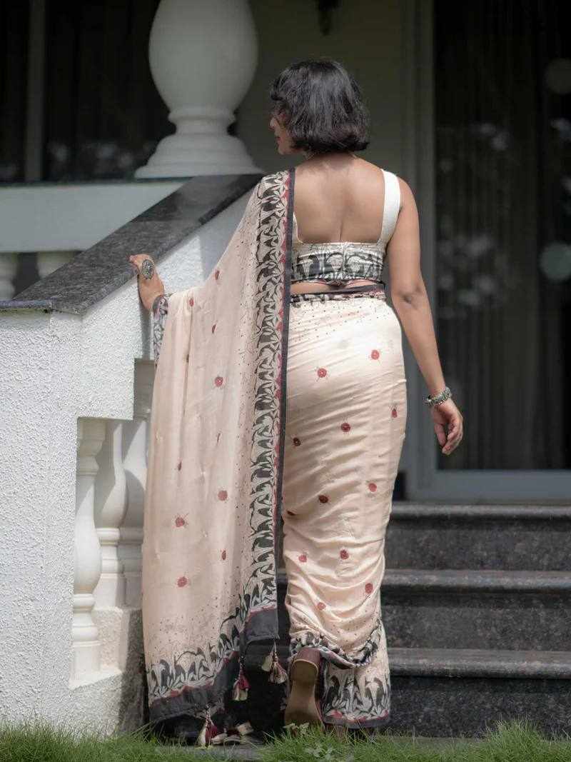 KP-W 350 New Party Wear Peach Colour Saree 🍑