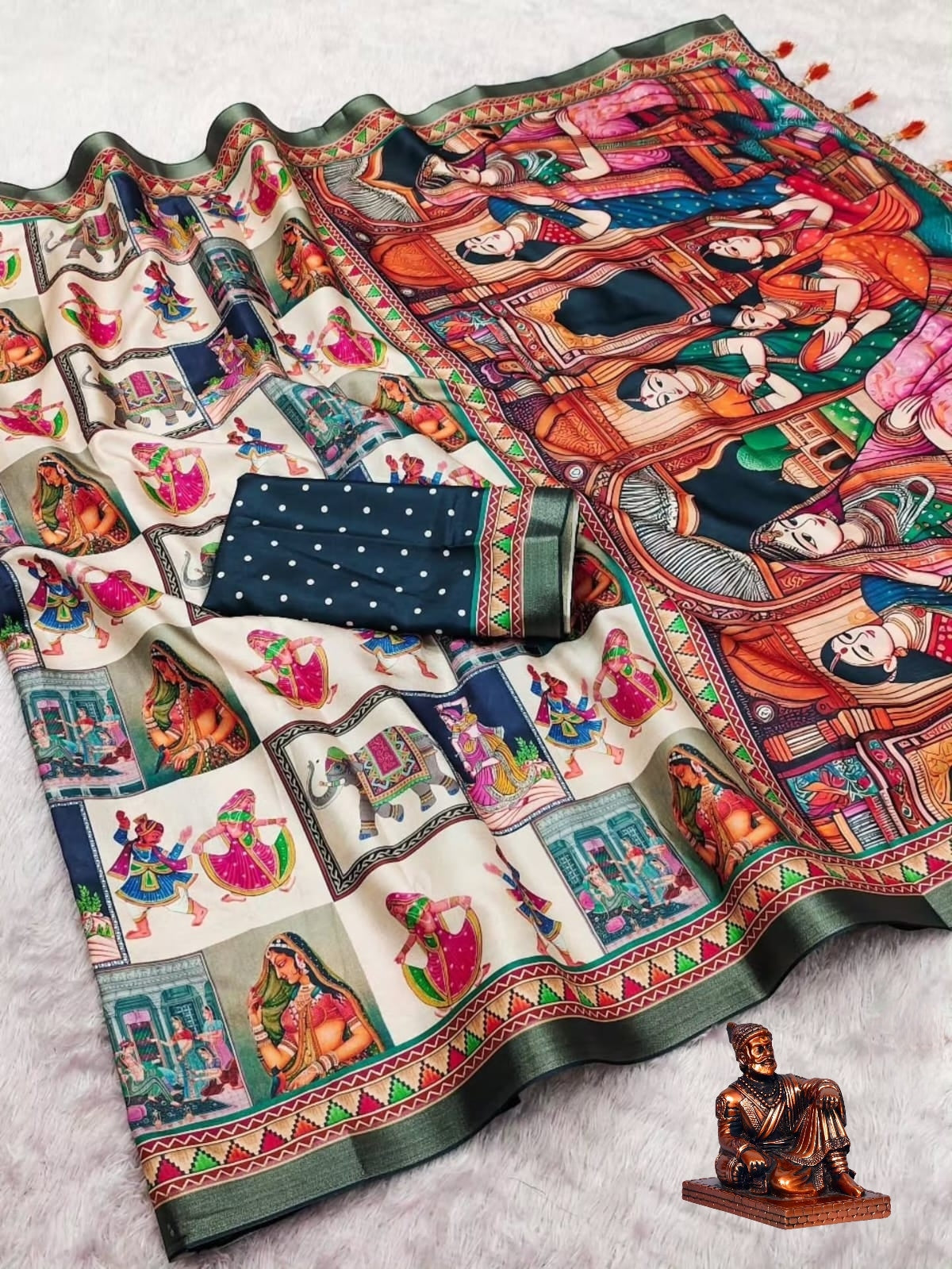 Rajgharana Ethnic Printed Blooming Mull Mull Cotton Saree