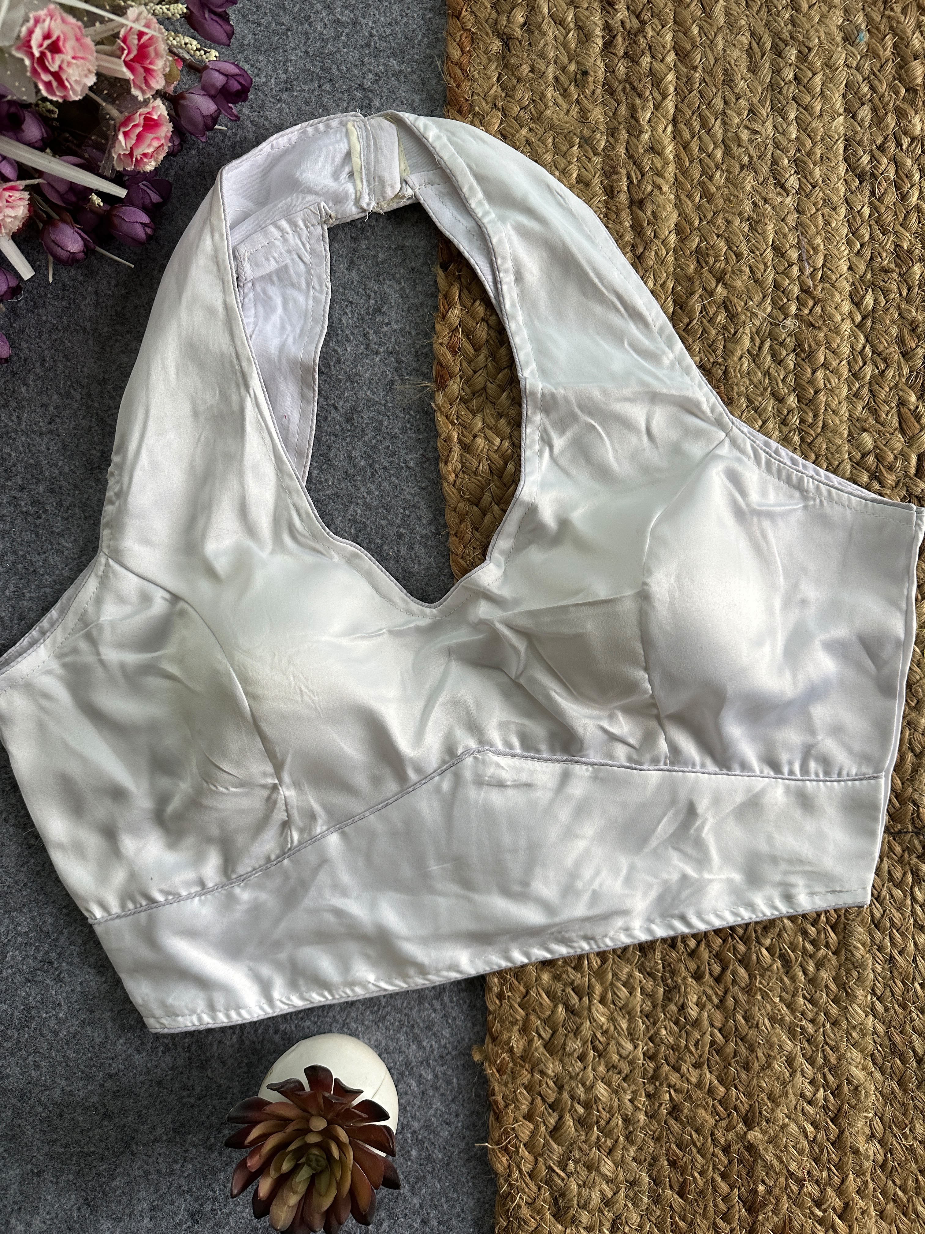 Pure Malai Satin Padded Designer Blouse – Free Size 38–42