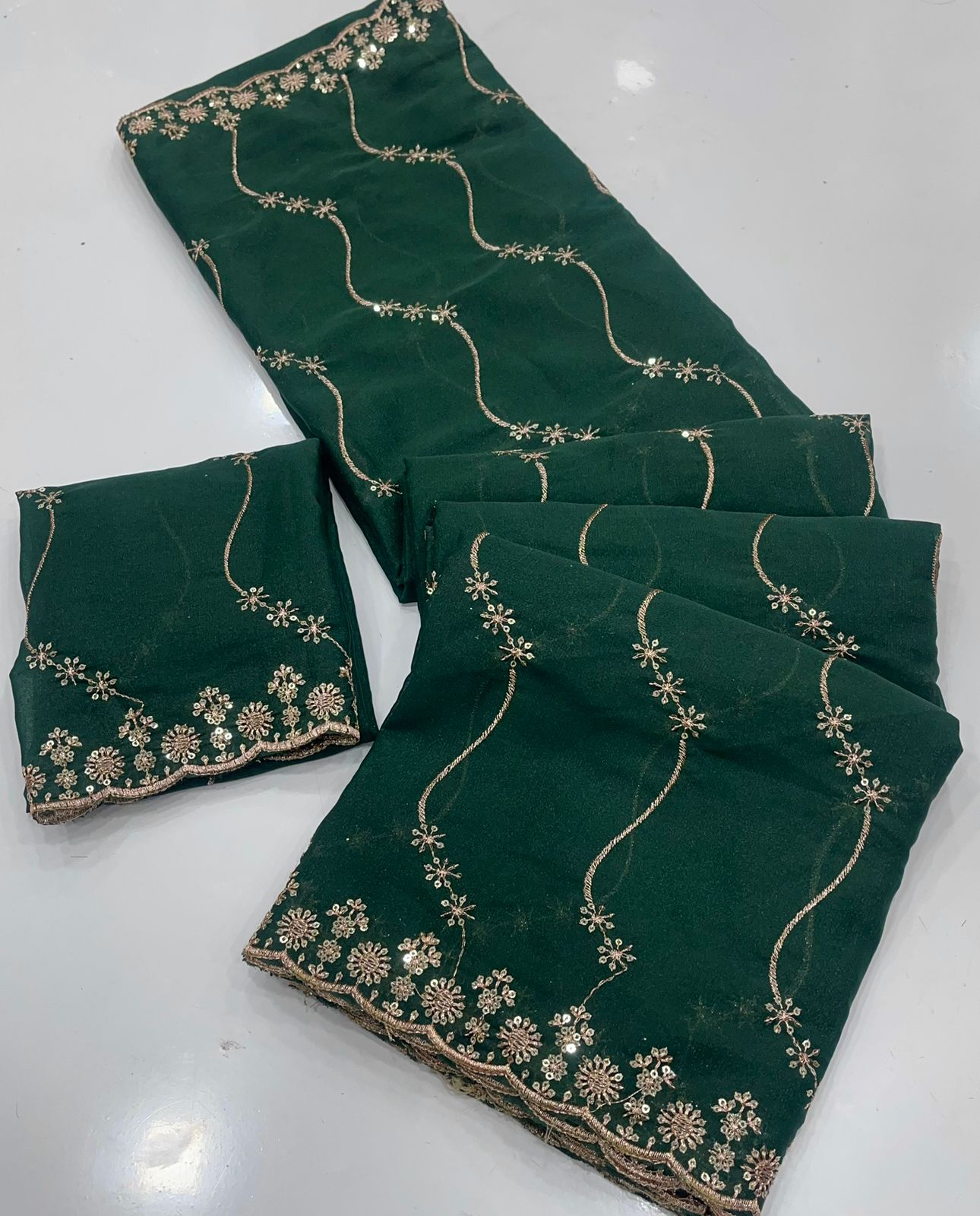 Royal Noor Star Georgette Saree with Multi Embroidered Sequins Work | Designer Party Wear Saree