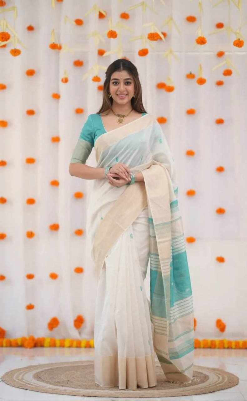 KP-R 272 Beautiful Traditional Silk Cloth Saree with Jacquard Border 🤍