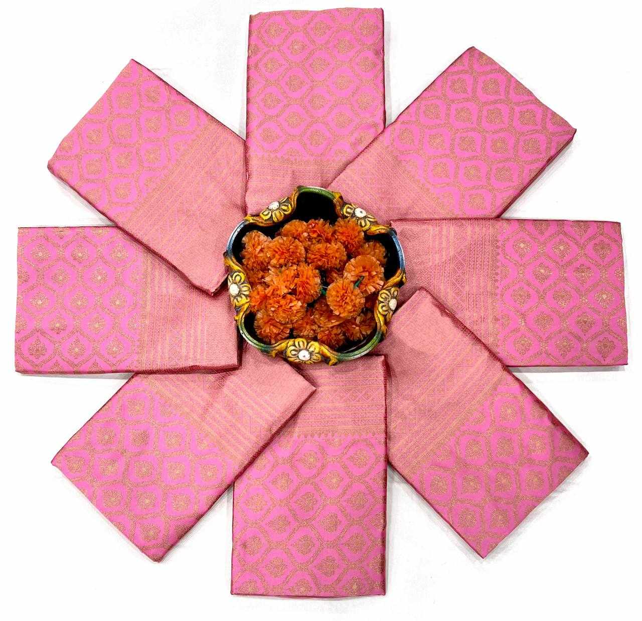 Women's Soft Litchi Silk Jacquard Saree with Rich Pallu & Running Blouse – Pink