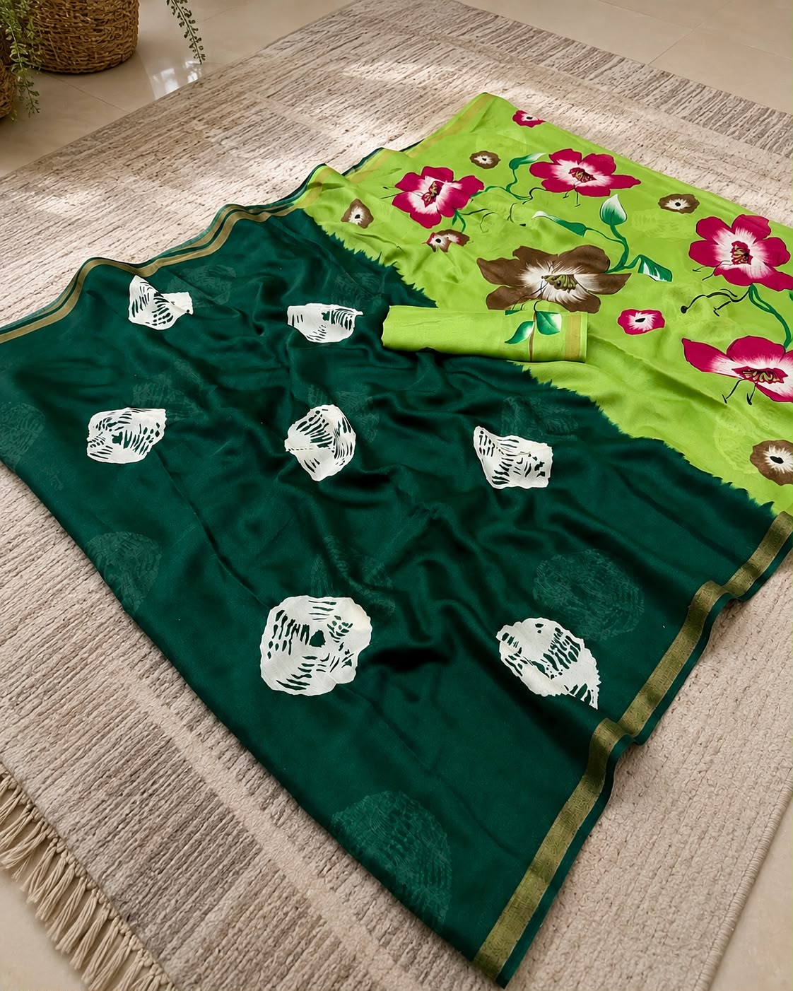Mulmul Printed Saree – GULAB