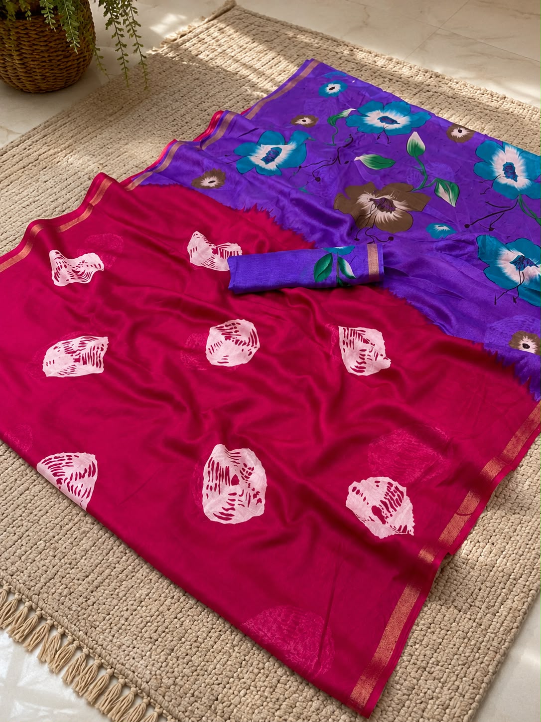 Mulmul Printed Saree – GULAB