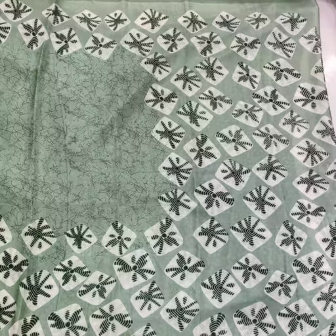 Chakri Printed Soft Silk Saree with Unstitched Blouse Piece