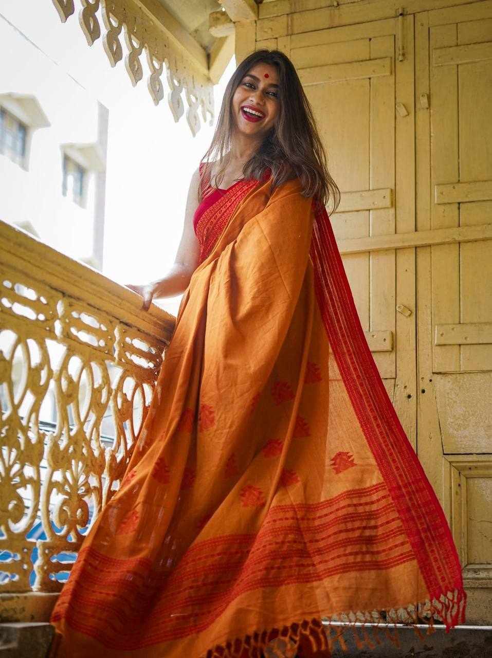 KPR 195 Mustard Soft Linen Saree 🧡