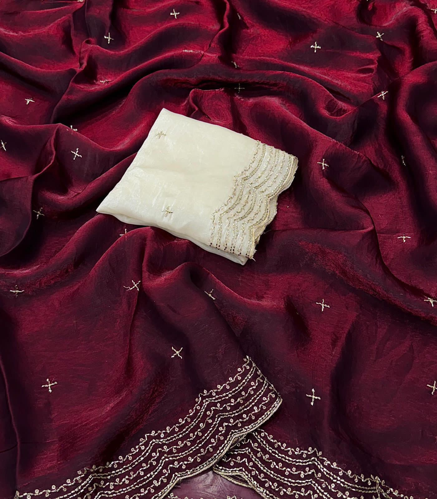 Women's Premium Space Satin Saree