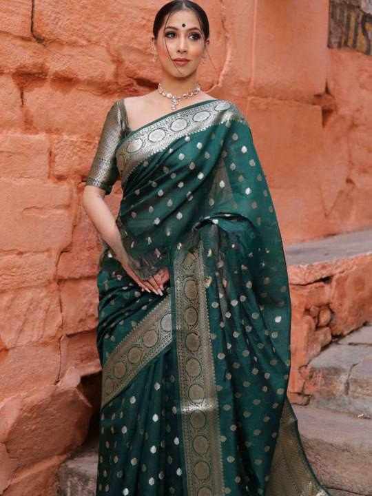 KP 7000 Soft Litchi Silk Saree with Jacquard Border Blouse
