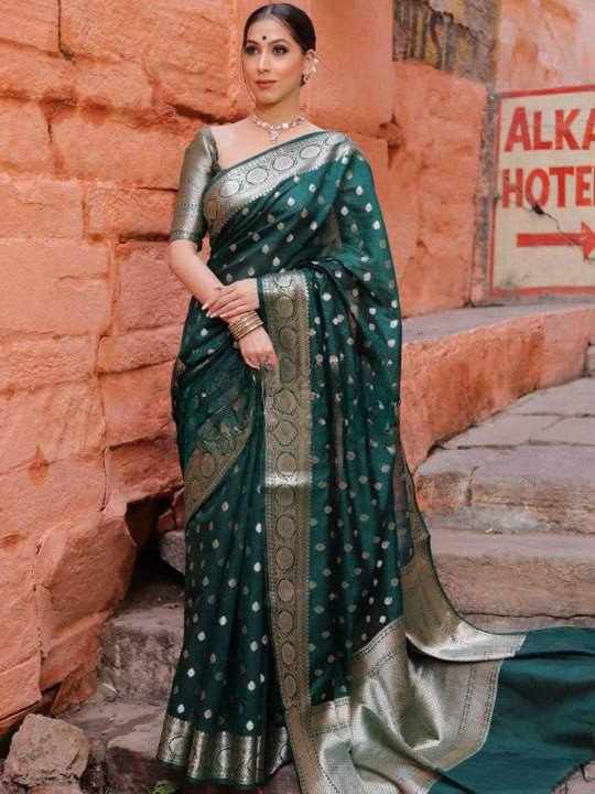 KP 7000 Soft Litchi Silk Saree with Jacquard Border Blouse