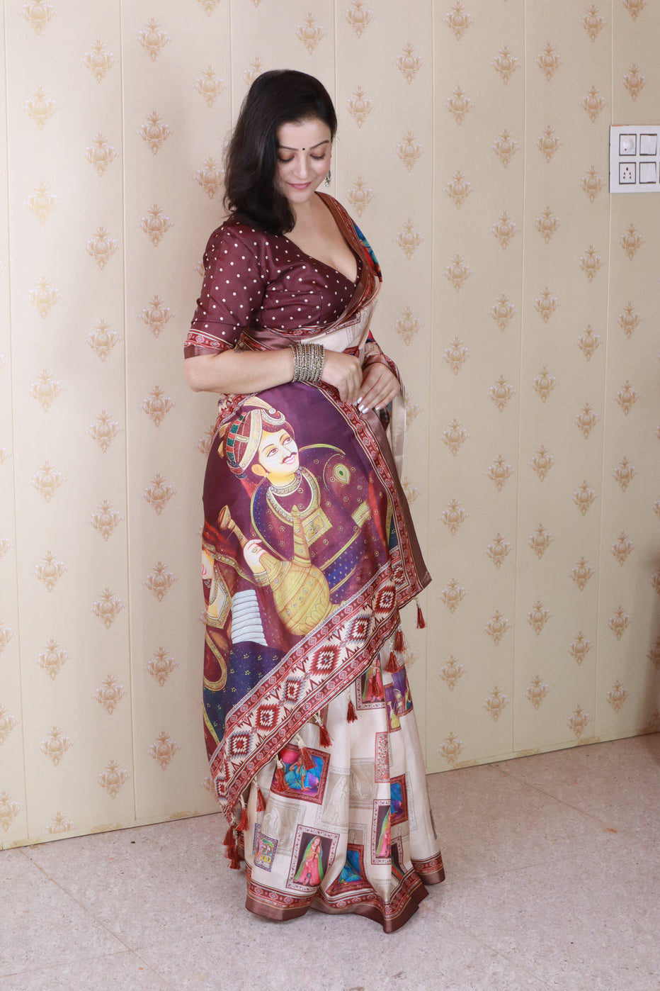 Rajgharana Ethnic Printed Blooming Mull Mull Cotton Saree