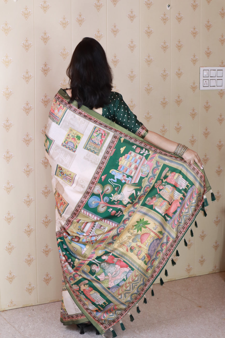 Rajgharana Ethnic Printed Blooming Mull Mull Cotton Saree