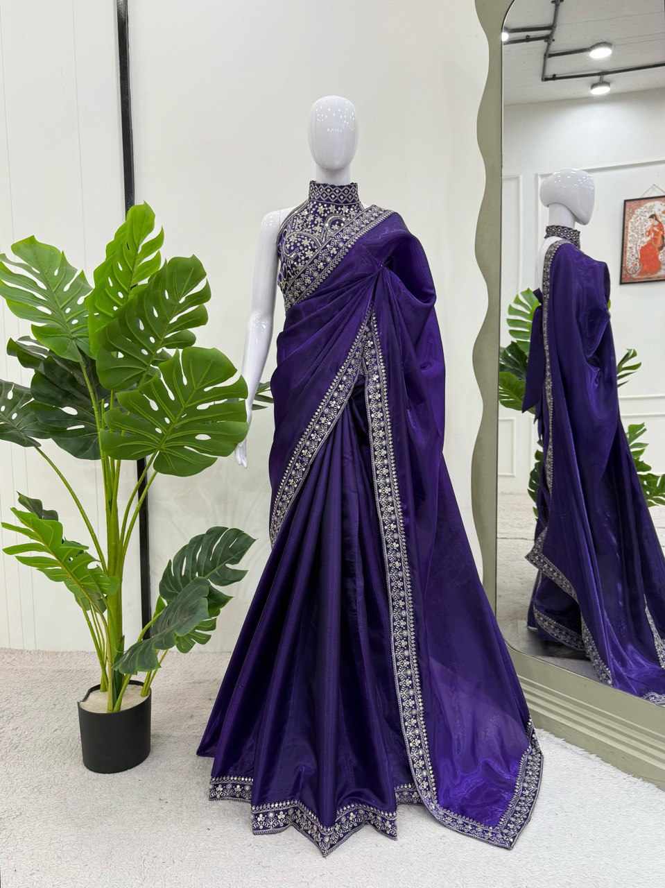 NC 5245 Black Sequin Designer Saree | Shri Kriday Clothing Party Wear