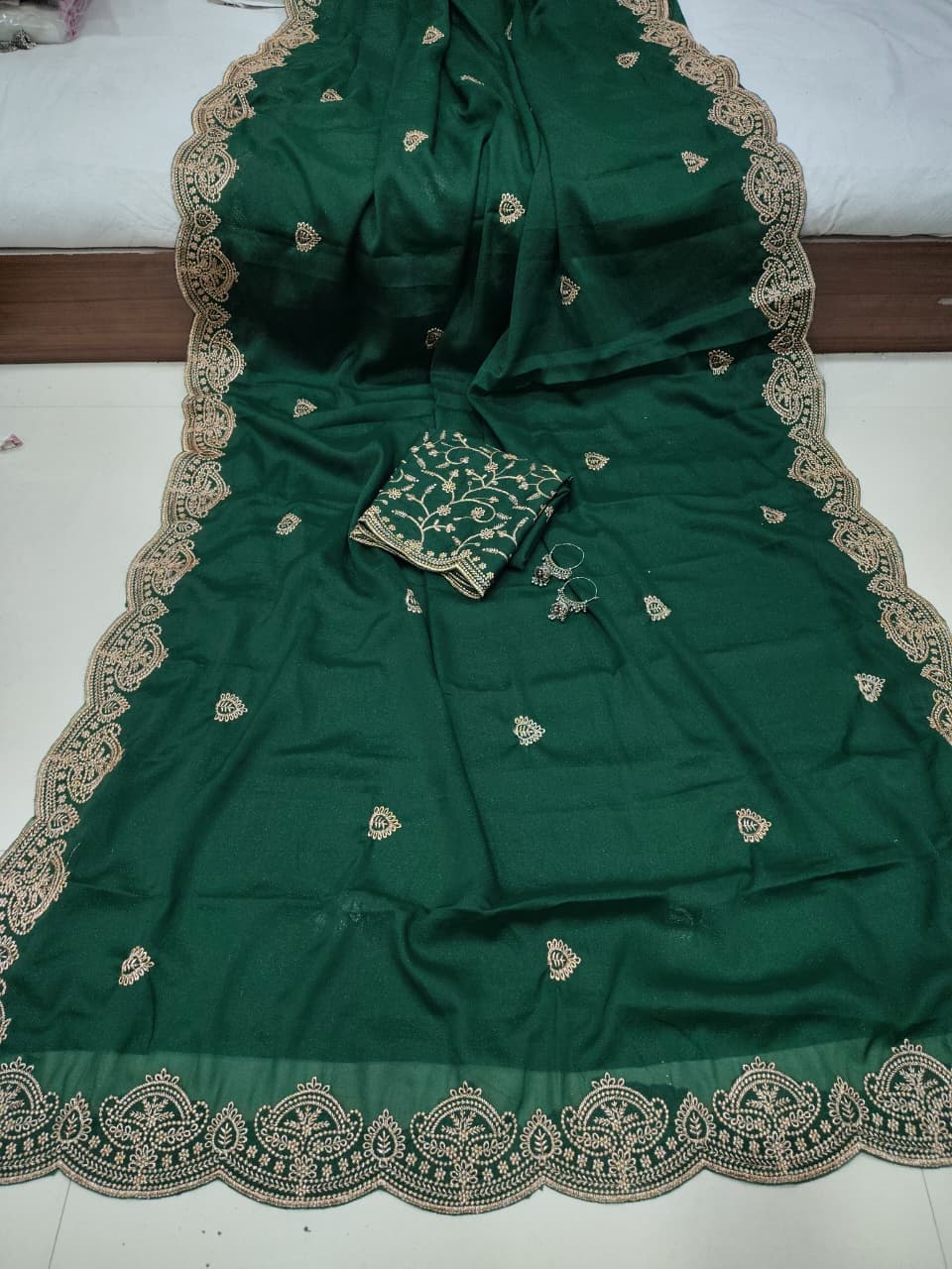 Royal Noor Embroidered Star Georgette Saree With Heavy Sequence Work & Designer Blouse