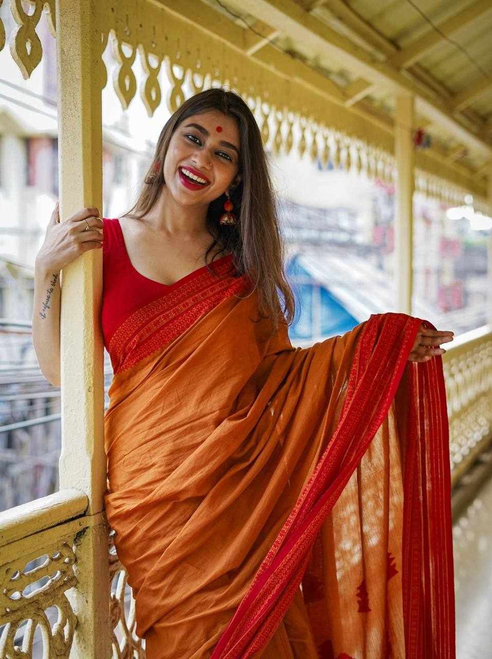 KPR 195 Mustard Soft Linen Saree 🧡