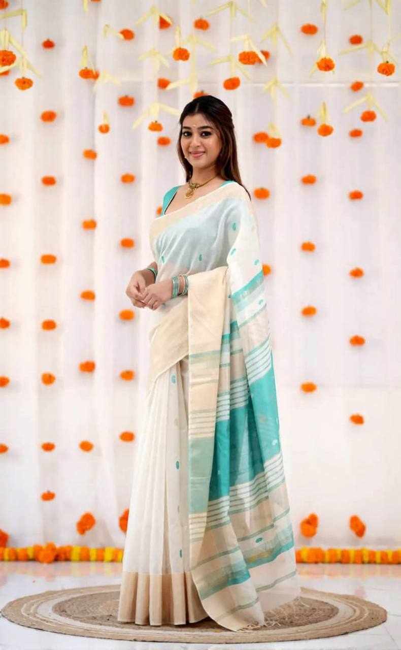 KP-R 272 Beautiful Traditional Silk Cloth Saree with Jacquard Border 🤍