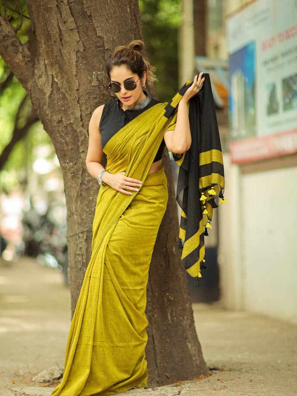 KPR 285 Beautiful Attractive Charmful Yellow Saree 💛