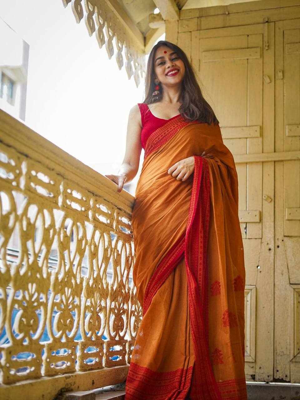 KPR 195 Mustard Soft Linen Saree 🧡
